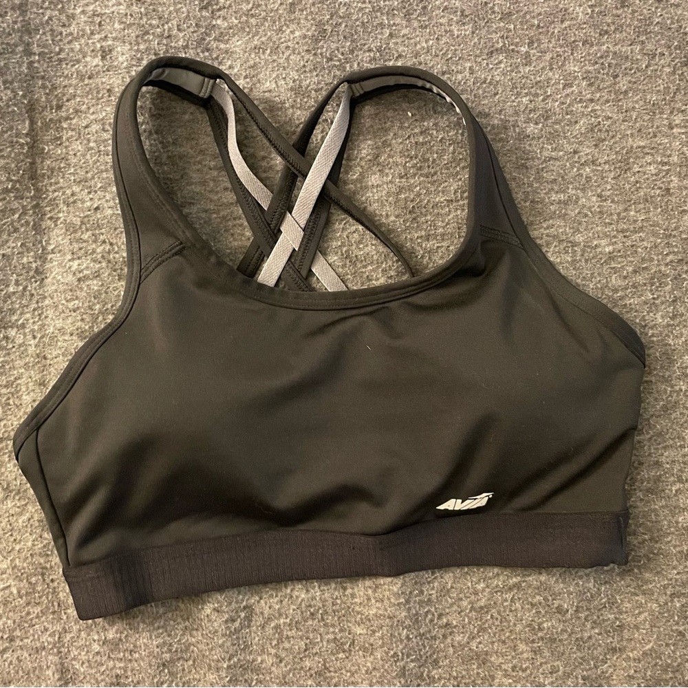 Black strappy sports bra (fits like S)